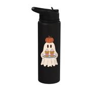 Pumpkin Spice Latte Ghost Halloween Fall Coffee Lover Stainless Steel Insulated Water Bottle