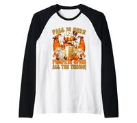 Pumpkin Spice Latte Mug Graphic Cute Autumn GNOME For Fall Camiseta Manga Raglan