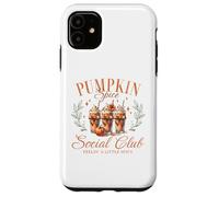 Pumpkin Spice Social Club Otoño Floral Arco Café Helado Otoño Carcasa para iPhone 11