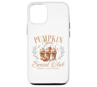 Pumpkin Spice Social Club Otoño Floral Arco Café Helado Otoño Carcasa para iPhone 12/12 Pro