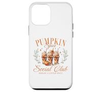 Pumpkin Spice Social Club Otoño Floral Arco Café Helado Otoño Carcasa para iPhone 12 mini