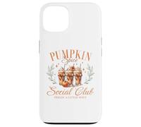 Pumpkin Spice Social Club Otoño Floral Arco Café Helado Otoño Carcasa para iPhone 13