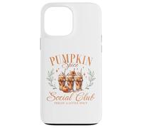 Pumpkin Spice Social Club Otoño Floral Arco Café Helado Otoño Carcasa para iPhone 13 Pro Max