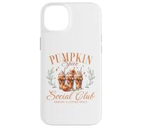 Pumpkin Spice Social Club Otoño Floral Arco Café Helado Otoño Carcasa para iPhone 14 Plus