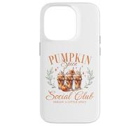 Pumpkin Spice Social Club Otoño Floral Arco Café Helado Otoño Carcasa para iPhone 14 Pro