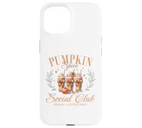 Pumpkin Spice Social Club Otoño Floral Arco Café Helado Otoño Carcasa para iPhone 15