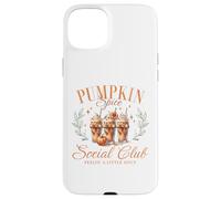 Pumpkin Spice Social Club Otoño Floral Arco Café Helado Otoño Carcasa para iPhone 15 Plus