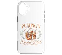 Pumpkin Spice Social Club Otoño Floral Arco Café Helado Otoño Carcasa para iPhone 16 Plus