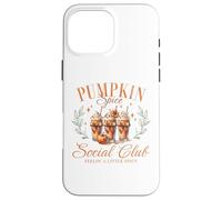 Pumpkin Spice Social Club Otoño Floral Arco Café Helado Otoño Carcasa para iPhone 16 Pro Max