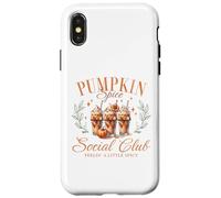 Pumpkin Spice Social Club Otoño Floral Arco Café Helado Otoño Carcasa para iPhone X/XS