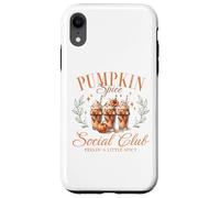 Pumpkin Spice Social Club Otoño Floral Arco Café Helado Otoño Carcasa para iPhone XR