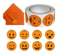 Pumpkin Stickers Roll, Adhesive Long-lasting Round Seal Labels