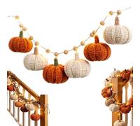 Pumpkin String Lights Knitted Autumn - Farmhouse Fireplace Garland Pumpkin