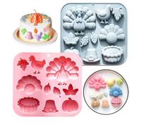 Pumpkin Turkey Thanksgiving Silicone Molds 2 Piece Non Stick Fall Set