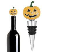 Pumpkin Wine Cork, Halloween Alloy Wine Sealer with Strong Seal, 4.17x1.57 Inches Decorative Bottle Stopper for Kitchen, Home, Cellar, Parties, Dining Table, Holiday Beverage Storage