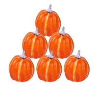 Pumpkins Decorations 6 Pieces Foam Orange Realistic Table Centerpieces