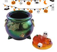 Pumpkle de resina epoxi Crystal Pumpkin Caja de almacenamiento de forma de silicona crucial | Vidrio de almacenamiento espacioso de Halloween con espejo Detroisement detallado para la cáscara de la