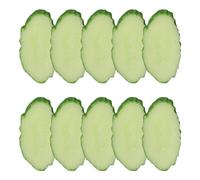 pumpumlia - 10 piezas de rodajas de pepino falso, modelo de alimento, rebanadas de pepino verde, herramienta de simulación, modelo artificial para mostrar realista