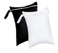 pumpumlia 2 bolsas de almacenamiento multifuncionales con asa para yoga, gimnasio, bolsa de lavandería, bolsa de pañales reutilizable, blanco y negro