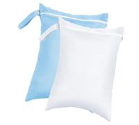 pumpumlia 2 bolsas de almacenamiento multifuncionales con asa para yoga, gimnasio, bolsa de lavandería, bolsa de pañales reutilizable, blanco/azul