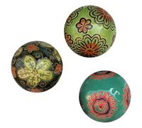 pumpumlia 3 bolas de cerámica flotantes antiguas pintadas a mano para decoración de acuarios para escritorio, piscina, boda, evento, decoración del hogar, flotador decorativo para piscina