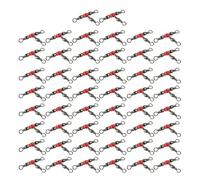 pumpumlia 50 barriles de línea triples giratorios con cuentas, equipo de aparejos de pesca de 3 vías, giros en T, 3 vías esenciales para competición