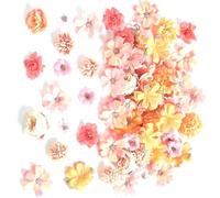 pumpumlia 80 cabezas de flores artificiales de 25 a 43 mm para manualidades, ramos de boda, arreglos de decoración de pasteles, accesorios para el cabello, accesorios para el cabello