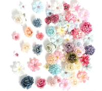 pumpumlia 80 cabezas de flores artificiales de 25 a 43 mm para manualidades, ramos de boda, arreglos de decoración de pasteles, accesorios para el cabello, accesorios para el cabello