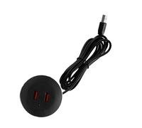pumpumlia Adaptador de carga USB integrado para escritorio, cable de extensión para mesa móvil, sofá, cable de carga rápida oculto, conector de enchufe de carga rápida puerto USB para pequeños