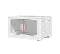 pumpumlia Armario de almacenamiento portátil de doble puerta con organizador de libros, caja apilable para apartamentos pequeños y dormitorios