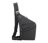 pumpumlia Bolsa de pecho para hombre con diseños avanzados de seguridad y cómoda correa de hombro cruzada para uso diario, bolsa de correa ajustable, Black, One Size