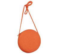 pumpumlia Bolso bandolera de color sólido tejido a mano para mujeres y niñas, redondo, para playa, teléfono celular, bolsa de playa tejida con pajilla, a, One Size