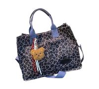 pumpumlia Bolso bandolera de lona para mujer, asa superior, gran capacidad, estampado de leopardos, bolso de hombro de gran capacidad para mujer, bolso cruzado con estampado de leopardo, Blue, One