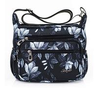 pumpumlia Bolso bandolera de nailon para mujer y mujer, diseño floral, azul celeste, One Size