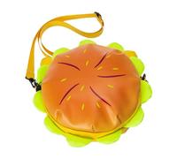 pumpumlia Bolso bandolera de tela Oxford para mujer, diseño creativo de caricaturas, para compras, vacaciones, hamburguesa, bandolera, tela Oxford, Paquete individual, One Size