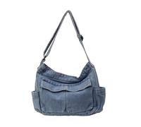 pumpumlia Bolso bandolera multiuso, informal, de gran capacidad, para viajes organizados y actividades diarias, bolso grande, azul claro, One Size