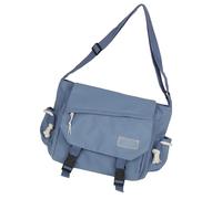 pumpumlia Bolso bandolera unisex de nailon de color sólido, casual, de gran capacidad, con cremallera, hebilla y correa ajustable, Blue, One Size