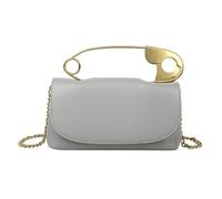 pumpumlia Bolso cruzado de moda para mujer, correa de cadena ajustable, bolso de hombro con cadena, bolso de hombro para niña, citas, trabajo, correa negra y dorada, bandolera de moda, Gray, One Size