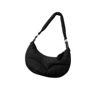 pumpumlia Bolso cruzado de nailon acolchado con correa ajustable, ligero y práctico, para mujeres modernas, bolsa de hombro acolchada, Black, One Size