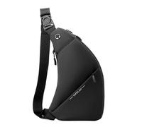 pumpumlia Bolso cruzado impermeable para hombre con agujero para auriculares, mochila de hombro de moda, múltiples bolsillos, bolso multifuncional, Black, One Size