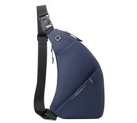 pumpumlia Bolso cruzado impermeable para hombre con agujero para auriculares, mochila de hombro de moda, múltiples bolsillos, bolso multifuncional, Blue, One Size