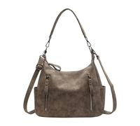 pumpumlia Bolso cruzado para mujeres y niñas, versátil, de gran capacidad, para compras, color sólido, con cremallera doble, bolsillos con cremallera, Gray, One Size