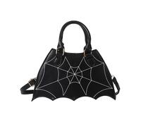 pumpumlia Bolso de hombro con forma de murciélago único para mujer, bolso cruzado de cuero para mujer, bolso cruzado de cuero único, accesorio de moda para mujer, Black, One Size