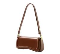 pumpumlia Bolso de hombro de piel sintética para mujer con correa ajustable y herrajes dorados para viajes diarios o salidas informales, elegante bolsa de trabajo, café, One Size