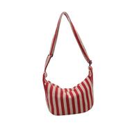 pumpumlia Bolso de lona a rayas para mujer, elegante y funcional, bolso cruzado para viajes, trabajo y uso diario, Red, One Size