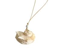 pumpumlia Cadena de clavícula temática oceánica con colgante de concha, collar de cordón de ajuste cómodo para trajes casuales y ocasiones formales, colgante de concha hecho a mano