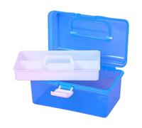pumpumlia Caja de almacenamiento apilable con bandeja extraíble, práctica caja organizadora de juguetes, contenedor para coser y pescar aparejos