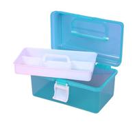pumpumlia Caja de almacenamiento apilable con bandeja extraíble, práctica caja organizadora de juguetes, contenedor para coser y pescar aparejos