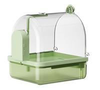 pumpumlia Caja de baño transparente para colgar, circulaciones automáticas de agua, jaulas de pájaros, herramienta de limpieza, baño de pájaros de moda