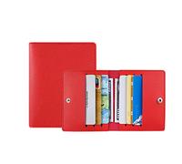pumpumlia Cartera de bolsillo de piel con tarjetero, funda de crédito bancaria con hebilla, multiranura, para hombres y mujeres, organizador de tarjetas de viaje, Red, Mass Beauty